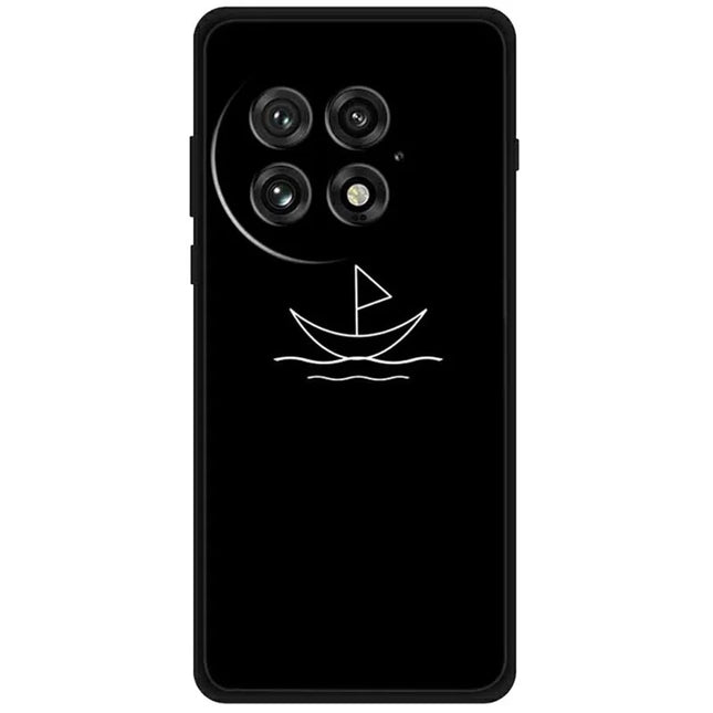 For OnePlus 13 Line Art Case Anti-Scratch Soft TPU Phone Cover - Sailboat