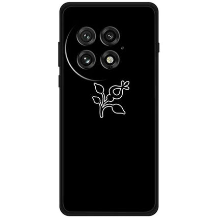 For OnePlus 13 Line Art Case Anti-Scratch Soft TPU Phone Cover - Flower