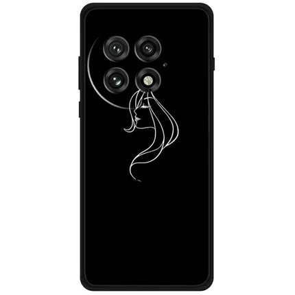 For OnePlus 13 Line Art Case Anti-Scratch Soft TPU Phone Cover - Woman