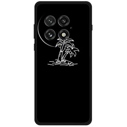 For OnePlus 13 Line Art Case Anti-Scratch Soft TPU Phone Cover - Coconut Tree