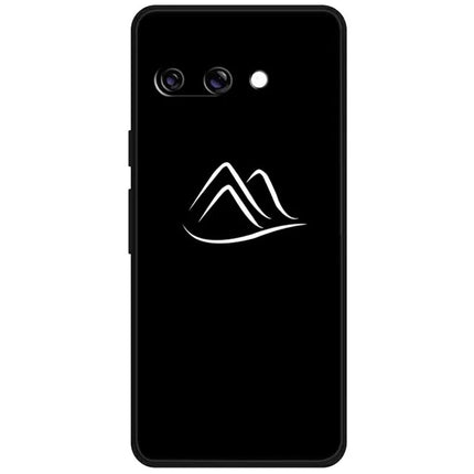 For Google Pixel 9a Line Art Case Anti-Scratch Soft TPU Phone Cover - Mountain