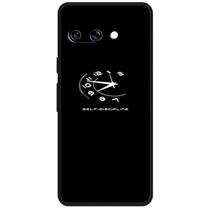 For Google Pixel 9a Line Art Case Anti-Scratch Soft TPU Phone Cover - Time