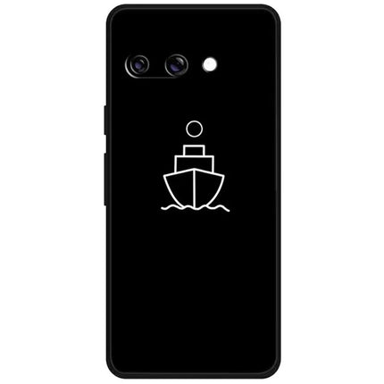 For Google Pixel 9a Line Art Case Anti-Scratch Soft TPU Phone Cover - Cruise Ship