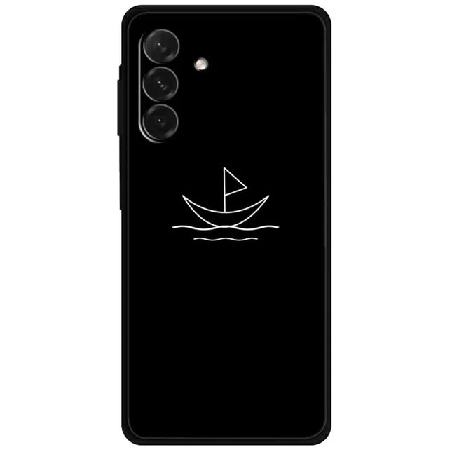 For Samsung Galaxy A26 5G Line Art Case Anti-Scratch Soft TPU Phone Cover - Sailboat
