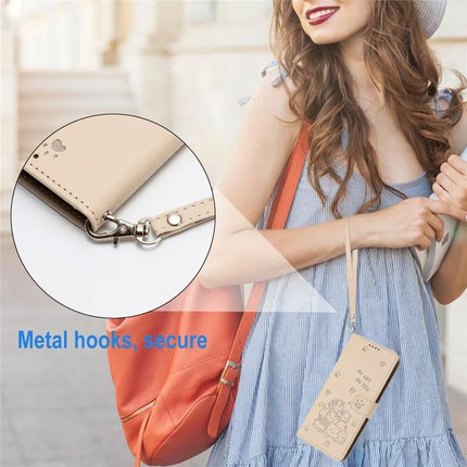 For Honor X9c Smart 5G / X60 5G Case with Strap Cats Imprint Leather Wallet Phone Cover