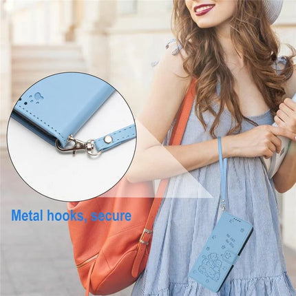 For Honor X9c Smart 5G / X60 5G Case with Strap Cats Imprint Leather Wallet Phone Cover