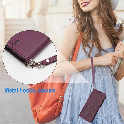 For Honor X9c Smart 5G / X60 5G Case with Strap Cats Imprint Leather Wallet Phone Cover