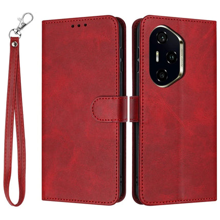 For Honor 300 Pro / 300 Ultra Case Flip Stand PU Leather Wallet Phone Cover Calf Texture - Red