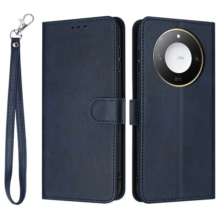 For Honor X60 5G / X9c Smart 5G Case Flip Stand PU Leather Wallet Phone Cover Calf Texture - Sapphire