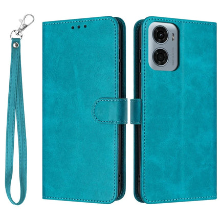 For Motorola Moto G05 4G Case Flip Stand PU Leather Wallet Phone Cover Calf Texture - Green