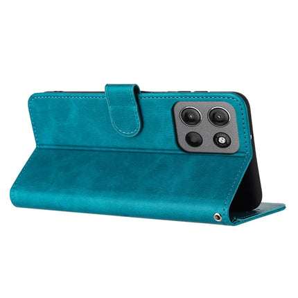 For Motorola Moto G15 4G Case Flip Stand PU Leather Wallet Phone Cover Calf Texture