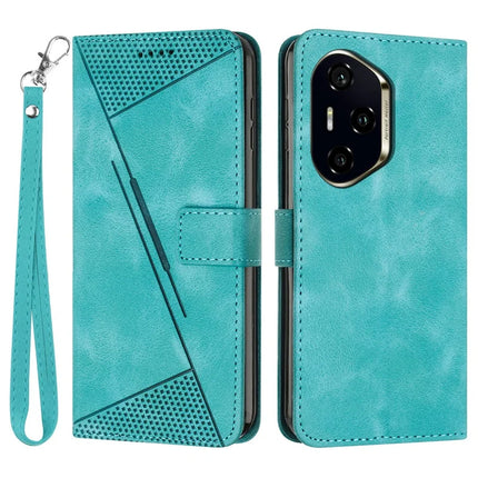 For Honor 300 Pro / 300 Ultra Case Handbag Imprinted Triangle Leather Phone Cover - Green