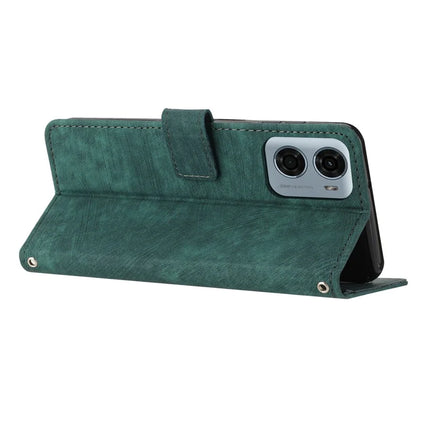 For Motorola Moto G05 4G Case Imprinted Lines Leather Phone Cover Folding Stand