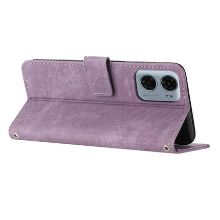 For Motorola Moto G05 4G Case Imprinted Lines Leather Phone Cover Folding Stand