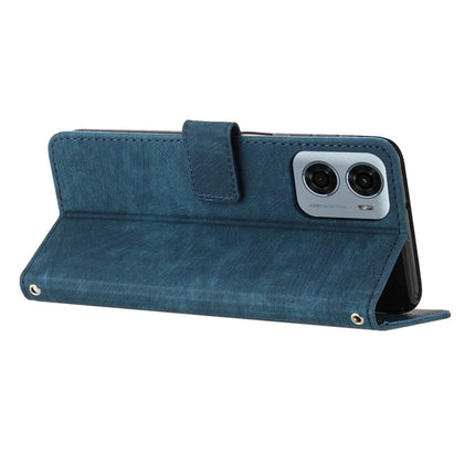 For Motorola Moto G05 4G Case Imprinted Lines Leather Phone Cover Folding Stand