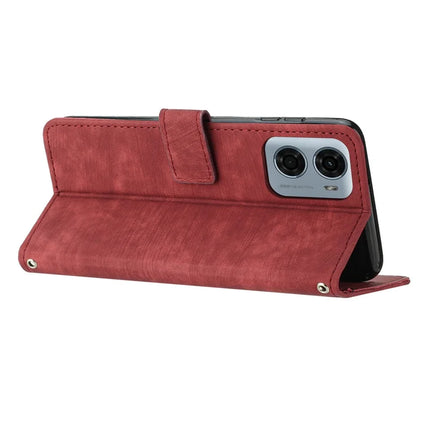 For Motorola Moto G05 4G Case Imprinted Lines Leather Phone Cover Folding Stand