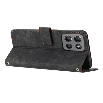 For Motorola Moto G15 4G Case Imprinted Lines Leather Phone Cover Folding Stand