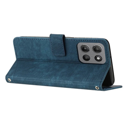 For Motorola Moto G15 4G Case Imprinted Lines Leather Phone Cover Folding Stand