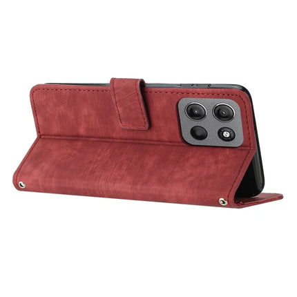 For Motorola Moto G15 4G Case Imprinted Lines Leather Phone Cover Folding Stand