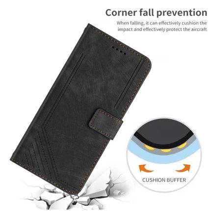 For Honor 300 Pro / 300 Ultra Case Imprinted Lines Leather Phone Cover Folding Stand