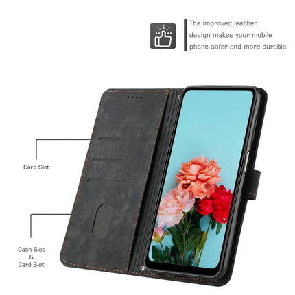For Honor 300 Pro / 300 Ultra Case Imprinted Lines Leather Phone Cover Folding Stand