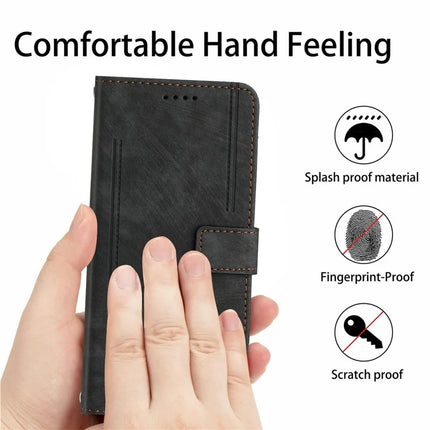 For Honor 300 Pro / 300 Ultra Case Imprinted Lines Leather Phone Cover Folding Stand