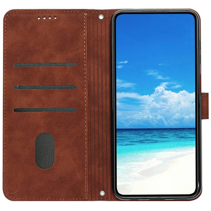 For Realme C75 / V60 Pro Case Viewing Stand PU Leather Phone Cover Imprinted Heart Pattern
