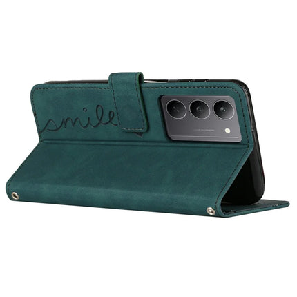 For Realme C75 / V60 Pro Case Viewing Stand PU Leather Phone Cover Imprinted Heart Pattern