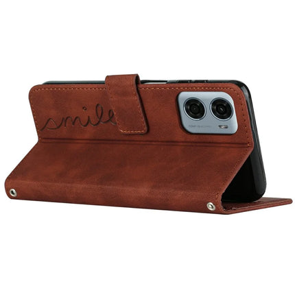 For Motorola Moto G05 4G Case Viewing Stand PU Leather Phone Cover Imprinted Pattern