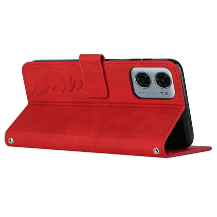 For Motorola Moto G05 4G Case Viewing Stand PU Leather Phone Cover Imprinted Pattern