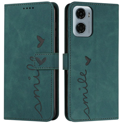 For Motorola Moto G05 4G Case Viewing Stand PU Leather Phone Cover Imprinted Pattern - Green