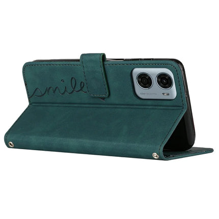 For Motorola Moto G05 4G Case Viewing Stand PU Leather Phone Cover Imprinted Pattern