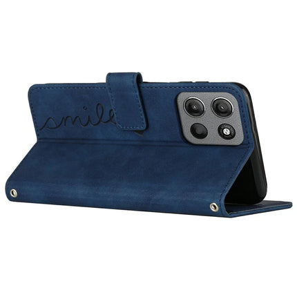 For Motorola Moto G15 4G Case Viewing Stand PU Leather Phone Cover Imprinted Heart Pattern