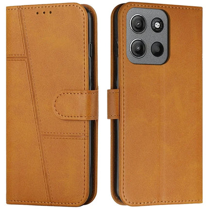 For Motorola Moto G15 4G Case Stand Flip Protective Leather Phone Cover - Yellow