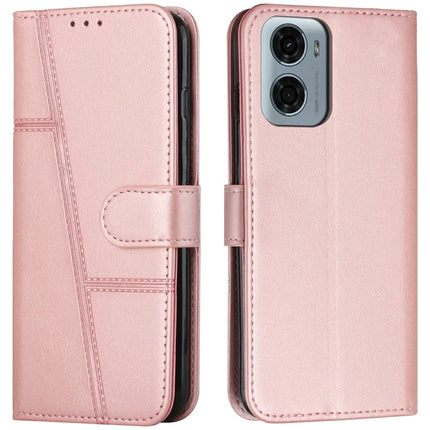 For Motorola Moto G05 4G Case Stand Flip Protective Leather Phone Cover - Rose Gold