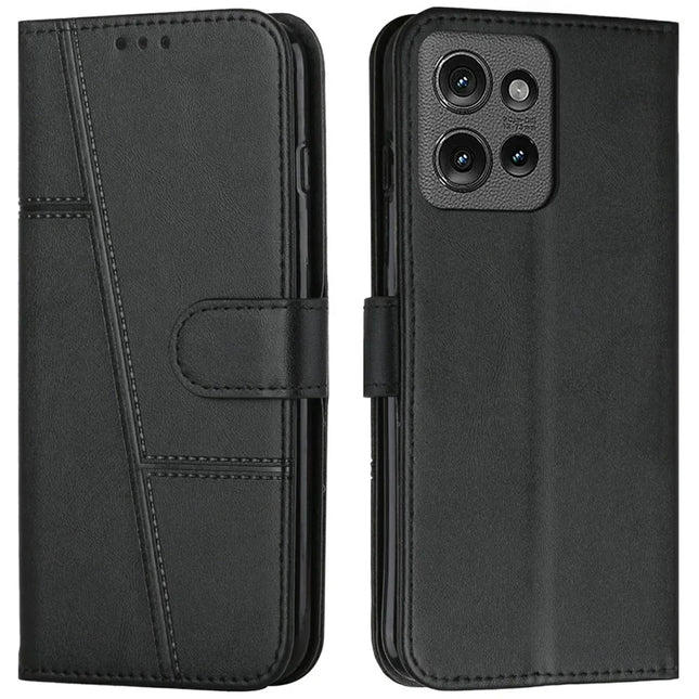 For Motorola Moto G Power (2025) / G Play (2025) 4G Case Stand Flip Protective Leather Phone Cover - Black