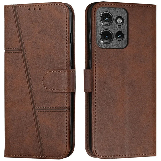 For Motorola Moto G Power (2025) / G Play (2025) 4G Case Stand Flip Protective Leather Phone Cover - Brown