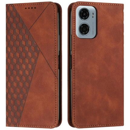 For Motorola Moto G05 4G Phone Cover Imprinted PU Leather Wallet Stand Case - Brown