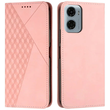 For Motorola Moto G05 4G Phone Cover Imprinted PU Leather Wallet Stand Case - Rose Gold