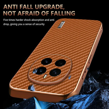 AZNS For Honor Magic7 5G Case Electroplating Carbon Fiber Texture PU + TPU Phone Cover