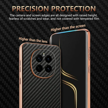 AZNS For Honor Magic7 5G Case Electroplating Carbon Fiber Texture PU + TPU Phone Cover