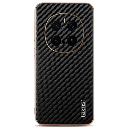 AZNS For Honor Magic7 Pro 5G Case Electroplating Carbon Fiber Texture PU + TPU Phone Cover