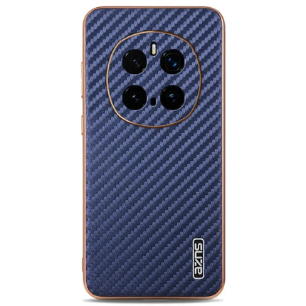 AZNS For Honor Magic7 Pro 5G Case Electroplating Carbon Fiber Texture PU + TPU Phone Cover