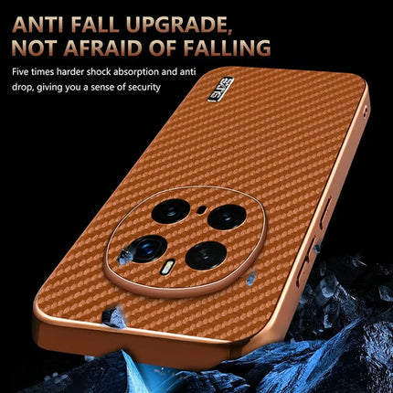 AZNS For Honor Magic7 Pro 5G Case Electroplating Carbon Fiber Texture PU + TPU Phone Cover