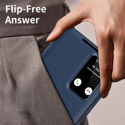 For Samsung Galaxy S23 Leather Phone Case with View Window Card Slot