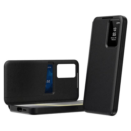 For Samsung Galaxy S23 Leather Phone Case with View Window Card Slot