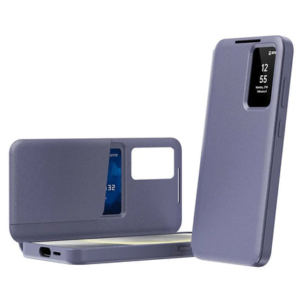 For Samsung Galaxy S23 Leather Phone Case with View Window Card Slot
