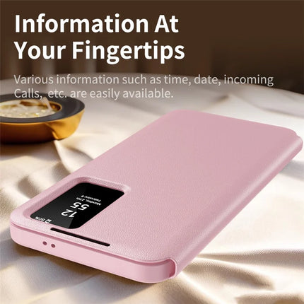 For Samsung Galaxy S23+ Case Leather Phone Cover with View Window Card Slot