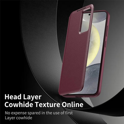 For Samsung Galaxy S23+ Case Leather Phone Cover with View Window Card Slot