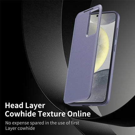 For Samsung Galaxy S23+ Case Leather Phone Cover with View Window Card Slot